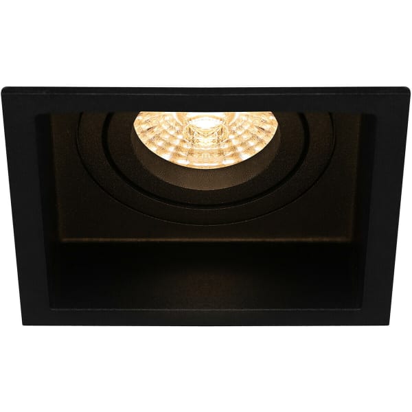 HLW LED LED Spot Set 6W - Kantelbare Vierkante Inbouwspot Mat Zwart of Wit, Warm Wit 3000K