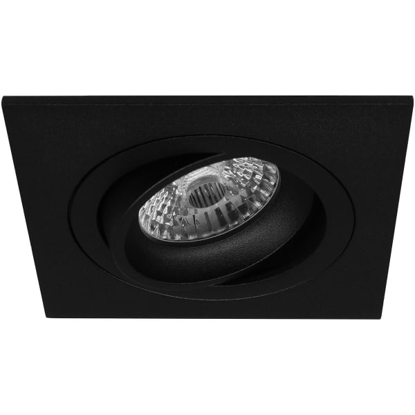 HLW LED Kantelbare 6W LED Spot Set - Inbouw Vierkante Spot Mat Zwart, Warm Wit