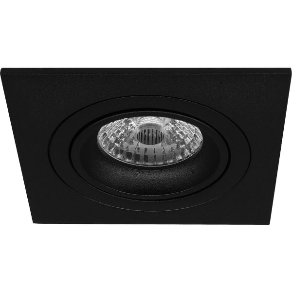 HLW LED Kantelbare 6W LED Spot Set - Inbouw Vierkante Spot Mat Zwart, Warm Wit