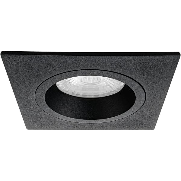 HLW LED LED Spot Set 6W - Vierkante Inbouwspot Mat Zwart, Witte Spot, GU10 Fitting