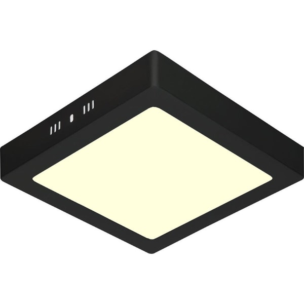 HLW LED LED Downlight - 18W - Warm Wit 3000K - Mat Zwart - Opbouw - Vierkant - Aluminium - 225mm