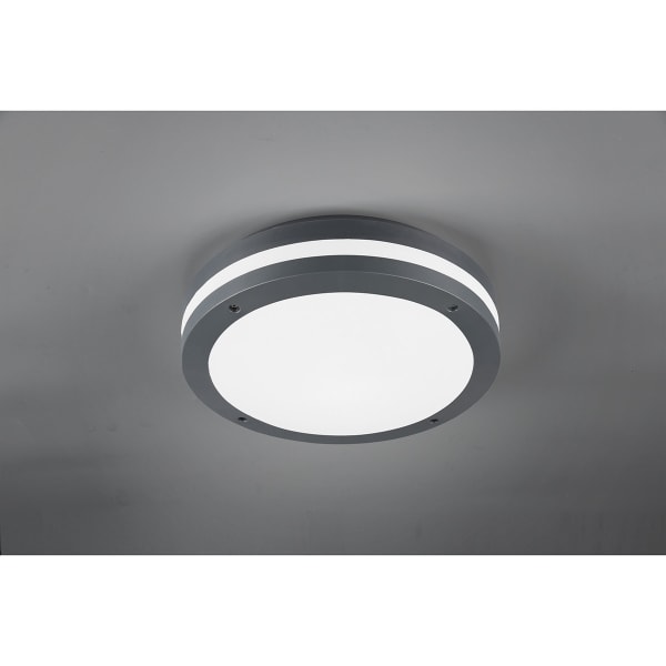 HLW LED LED Plafondlamp - Trion Keraly - Opbouw Rond - Bewegingssensor - Waterdicht - 12W - Mat Antraciet - Kunststof HLW LED LED Plafondlamp - Trion Keraly - Opbouw Rond - Bewegingssensor - Waterdicht - 12W - Mat Antraciet - Kunststof
