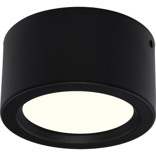 HLW LED LED Downlight - Opbouw Rond Hoog 10W - Natuurlijk Wit 4200K - Mat Zwart Aluminium - Ø140mm
