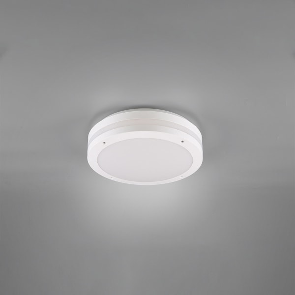 HLW LED LED Plafondlamp - Badkamerlamp - Trion Keraly - Opbouw Rond - Waterdicht - 12W - Warm Wit 3000K - Mat Wit - Kunststof