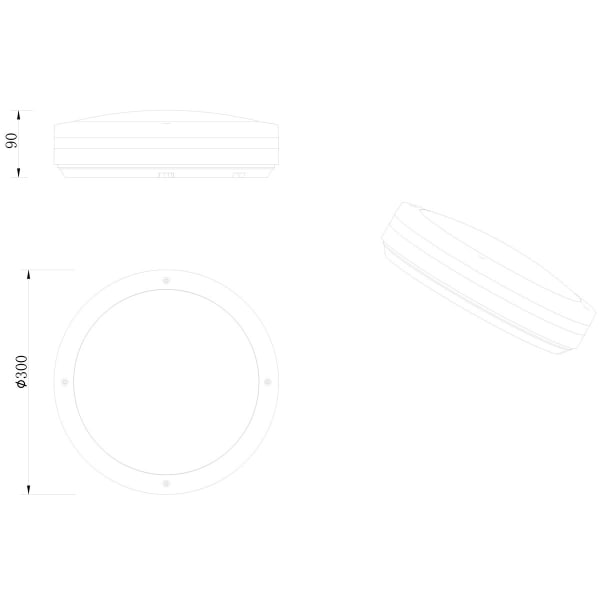 HLW LED LED Plafondlamp - Badkamerlamp - Trion Keraly - Opbouw Rond - Waterdicht - 12W - Warm Wit 3000K - Mat Wit - Kunststof