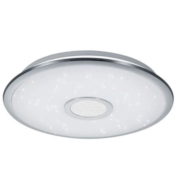 HLW LED LED Plafondlamp - Trion Osirina - 30W - Aanpasbare Kleur - Dimbaar - Afstandsbediening - Rond - Glans Chroom - Kunststof