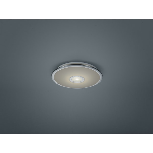 HLW LED LED Plafondlamp - Trion Osirina - 30W - Aanpasbare Kleur - Dimbaar - Afstandsbediening - Rond - Glans Chroom - Kunststof