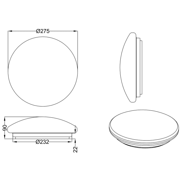 HLW LED LED Plafondlamp - Badkamerlamp - Trion Acinoa - Spatwaterdicht IP44 - 12W - Natuurlijk Wit 4000K - Rond - Mat Wit HLW LED LED Plafondlamp - Badkamerlamp - Trion Acinoa - Spatwaterdicht IP44 - 12W - Natuurlijk Wit 4000K - Rond - Mat Wit