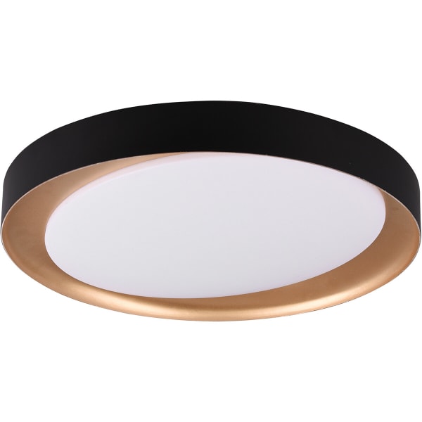 HLW LED LED Plafondlamp - Plafondverlichting - Trion Zati - 24W - Aanpasbare Kleur - Afstandsbediening - Dimbaar - Rond - Mat Zwart - Kunststof