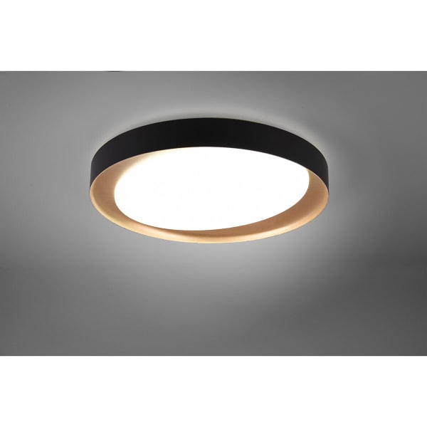 HLW LED LED Plafondlamp - Plafondverlichting - Trion Zati - 24W - Aanpasbare Kleur - Afstandsbediening - Dimbaar - Rond - Mat Zwart - Kunststof