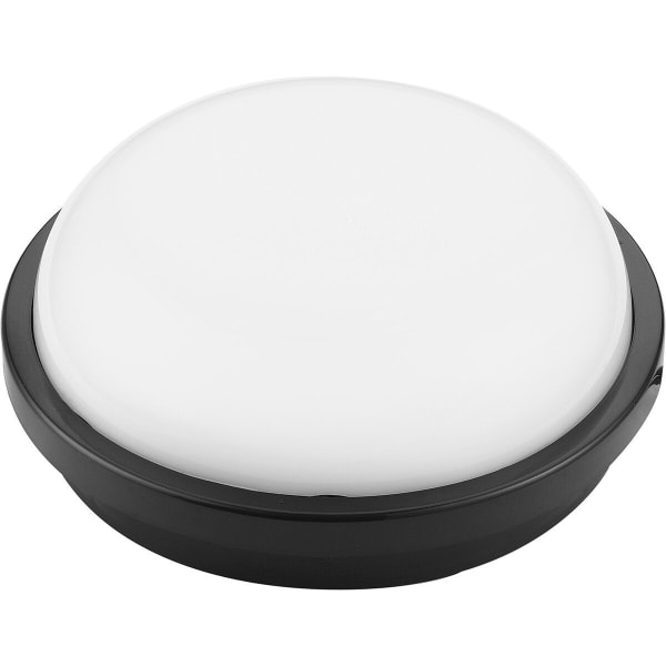 HLW LED LED Plafondlamp - Badkamerlamp - Artony - 15W - Helder/Koud Wit 6400K - Waterdicht IP65 - Opbouw - Rond - Zwart