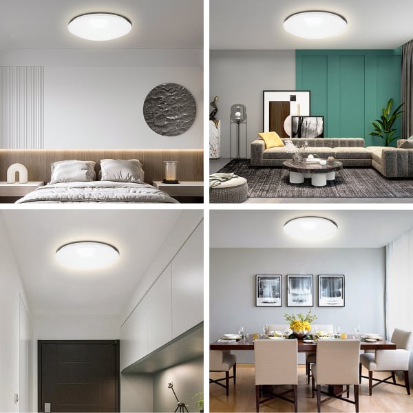 Velvalux LED Plafondlamp met Sensor - Velvalux - 18W 2000lm - Aanpasbare Lichtkleur CCT - Spatwaterdicht IP44 - Opbouw - Rond - Wit