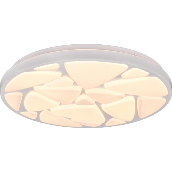 HLW LED LED Plafondlamp - Plafondverlichting - Trion Stroma - 16W - Dimbaar - Aanpasbare Lichtkleur - Afstandsbediening - Rond - Mat Wit - Kunststof