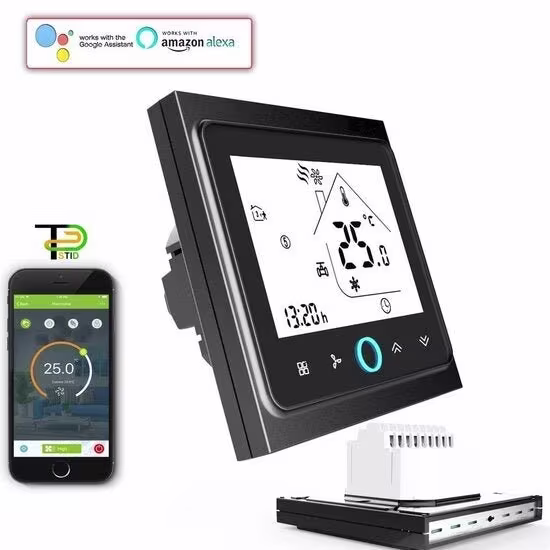 Smartlife Domotica 24V square thermostat (black and white) Smartlife Domotica 24V square thermostat (black and white)