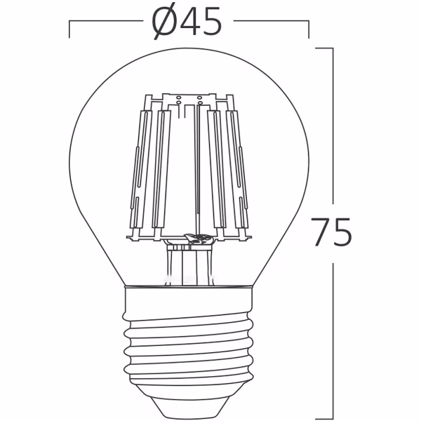 HLW LED LED Lamp E27 Kogel Filament Brinton 4W 2200K G45 HLW LED LED Lamp E27 Kogel Filament Brinton 4W 2200K G45