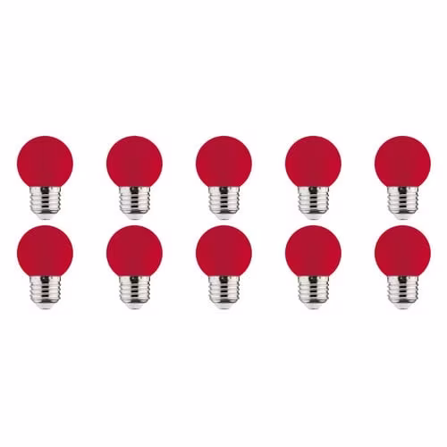 HLW LED 10x LED Lamp E27 Kozolux Romba Rood 1W HLW LED 10x LED Lamp E27 Kozolux Romba Rood 1W