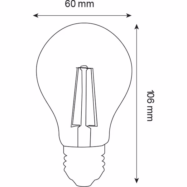 HLW LED LED Lamp Filament E27 4W 4200K Natuurlijk Wit HLW LED LED Lamp Filament E27 4W 4200K Natuurlijk Wit