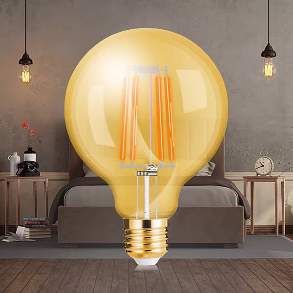 HLW LED 10x LED Lamp E27 Globe Filament Brinton 6W G95 2200K HLW LED 10x LED Lamp E27 Globe Filament Brinton 6W G95 2200K