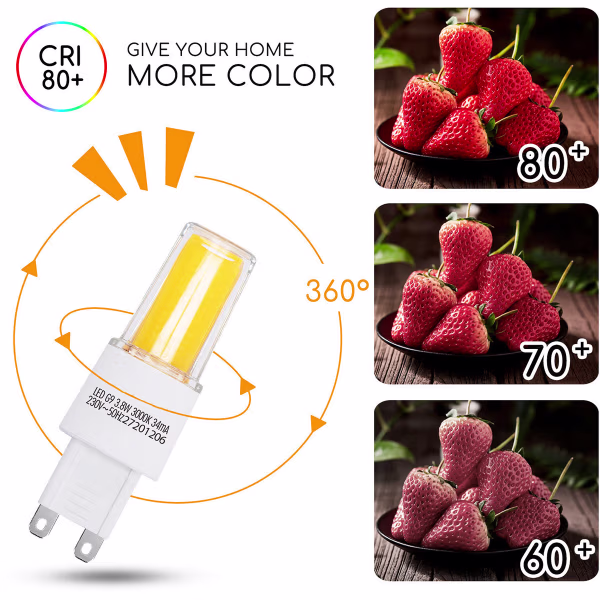 HLW LED Aigi G9 LED Lamp 10 Pack - Vervangt 40W - Warm Wit 3000K - 3.8W HLW LED Aigi G9 LED Lamp 10 Pack - Vervangt 40W - Warm Wit 3000K - 3.8W