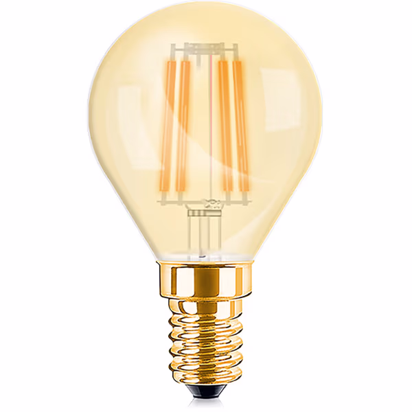 HLW LED Brinton LED Lamp E14 Kogel Filament - Amber 4W met Zeer Warm Wit Licht HLW LED Brinton LED Lamp E14 Kogel Filament - Amber 4W met Zeer Warm Wit Licht