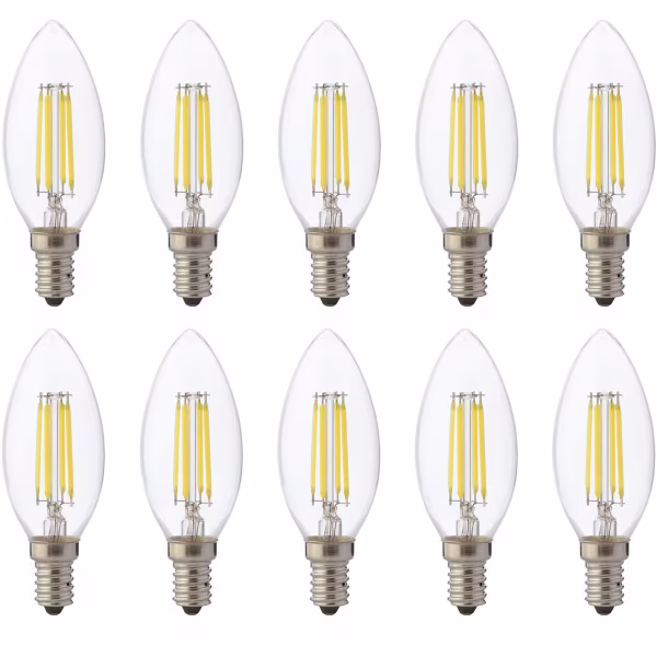 HLW LED LED Lamp 10-Pack E14 - Dimbare Filament Kaarslamp Warm Wit 2700K HLW LED LED Lamp 10-Pack E14 - Dimbare Filament Kaarslamp Warm Wit 2700K