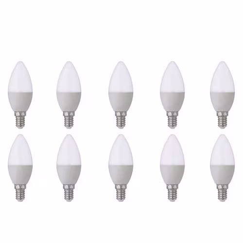 HLW LED LED Lamp 10 Pack - E14 Fitting - 4W Helder/Koud Wit Licht 6400K HLW LED LED Lamp 10 Pack - E14 Fitting - 4W Helder/Koud Wit Licht 6400K
