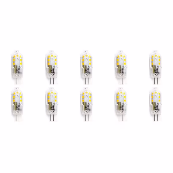 HLW LED Aigi LED Lamp 10 Pack - G4 Fitting - Warm Wit 3000K & 2W Vermogen HLW LED Aigi LED Lamp 10 Pack - G4 Fitting - Warm Wit 3000K & 2W Vermogen