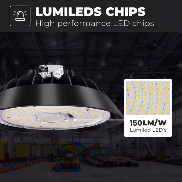 HLW LED LED UFO High Bay Premium 100W - Dimbaar, Waterdicht IP65, Neutraal Wit 4000K