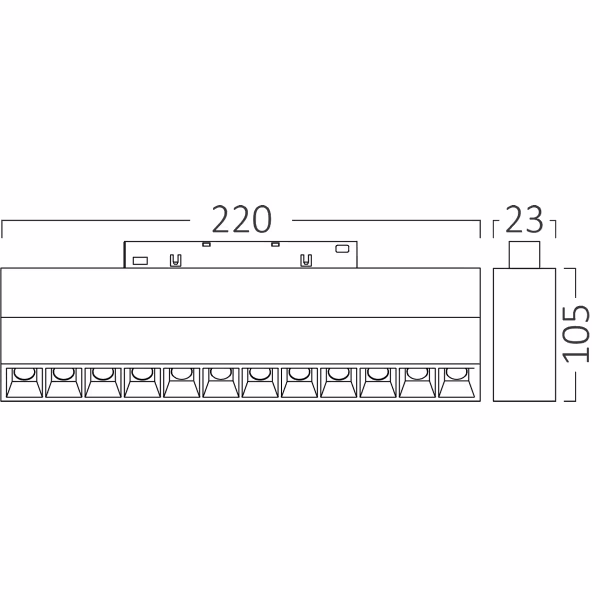 HLW LED Brinton Magni 48V Magnetische Lineaire LED Bar 12W - Warm Wit 2700K–3000K, Kantelbaar HLW LED Brinton Magni 48V Magnetische Lineaire LED Bar 12W - Warm Wit 2700K–3000K, Kantelbaar