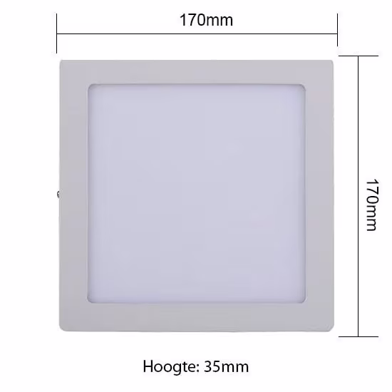 HLW LED Surface-Mounted LED Downlight Square 12W - Bright Cool White 6000K, Matte White Aluminum HLW LED Surface-Mounted LED Downlight Square 12W - Bright Cool White 6000K, Matte White Aluminum