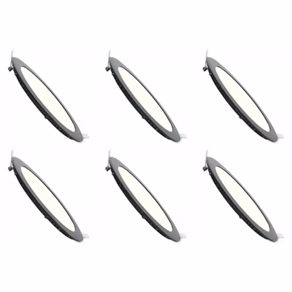 HLW LED LED Downlight Slim 6 Pack - Inbouw 3W Dimbaar - Natuurlijk Wit 4200K, Mat Zwart, Ø83mm HLW LED LED Downlight Slim 6 Pack - Inbouw 3W Dimbaar - Natuurlijk Wit 4200K, Mat Zwart, Ø83mm