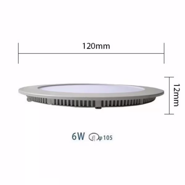HLW LED LED Downlight Slim 6W Dimmable - Recessed LED Lamp Ø120mm Cool White 6000K HLW LED LED Downlight Slim 6W Dimmable - Recessed LED Lamp Ø120mm Cool White 6000K