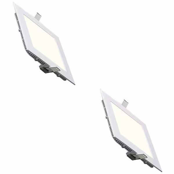 HLW LED LED Downlight Slim 2 Pack - Recessed LED Downlight Square 6W Natural White 4200K HLW LED LED Downlight Slim 2 Pack - Recessed LED Downlight Square 6W Natural White 4200K