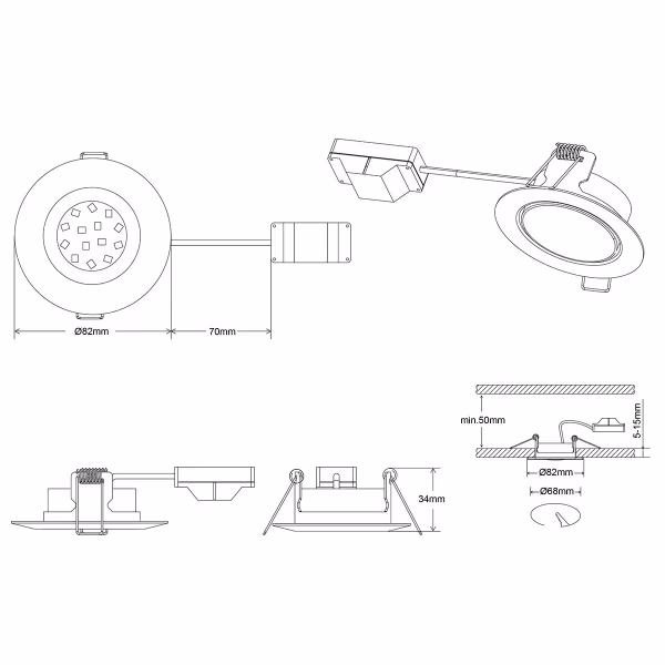 HLW LED LED Spot - Inbouw LED Downlight 5W Warm Wit 2700K–3000K - Mat Wit, Rond HLW LED LED Spot - Inbouw LED Downlight 5W Warm Wit 2700K–3000K - Mat Wit, Rond