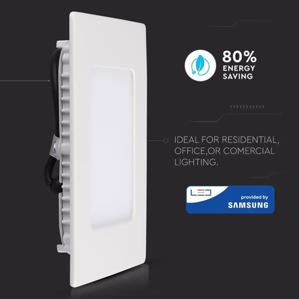 HLW LED Recessed LED Downlight Slim 24W Square - Bright Cool White 6000K, Matte White Aluminum HLW LED Recessed LED Downlight Slim 24W Square - Bright Cool White 6000K, Matte White Aluminum