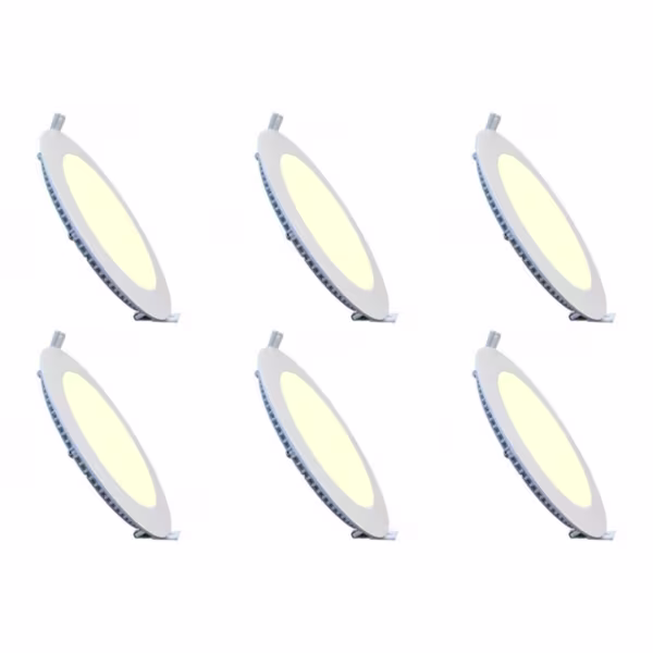 HLW LED Recessed LED Downlight Slim 6 Pack - Dimmable 3W Warm White 2700K Matte White Aluminum HLW LED Recessed LED Downlight Slim 6 Pack - Dimmable 3W Warm White 2700K Matte White Aluminum