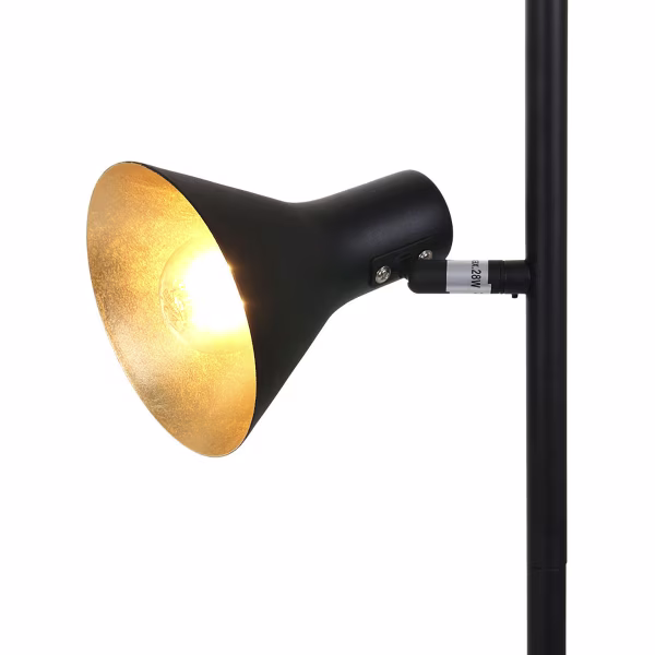 HLW LED LED Floor Lamp Trion Nana - Luxurious black floor lamp with gold accents and 2 E14 light points HLW LED LED Floor Lamp Trion Nana - Luxurious black floor lamp with gold accents and 2 E14 light points
