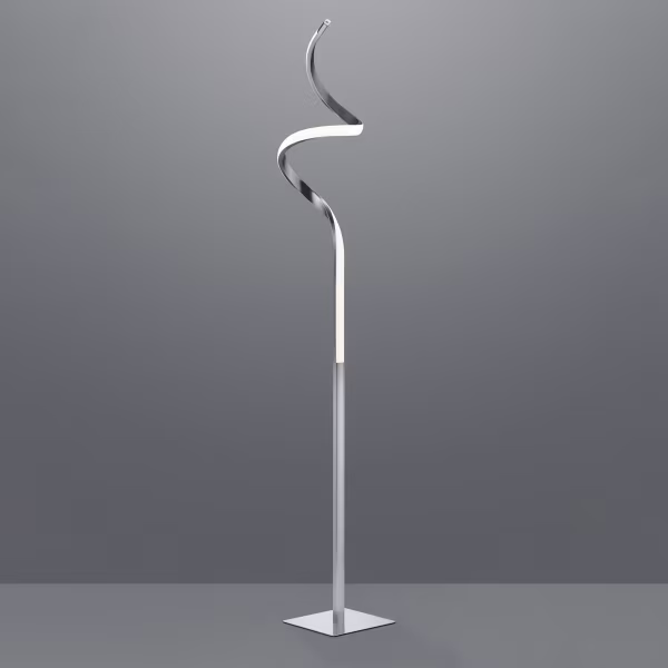 HLW LED LED Vloerlamp Dimbaar 11W - Warm Wit 2700K-3000K - Witte Vloerlamp Mat Nikkel HLW LED LED Vloerlamp Dimbaar 11W - Warm Wit 2700K-3000K - Witte Vloerlamp Mat Nikkel