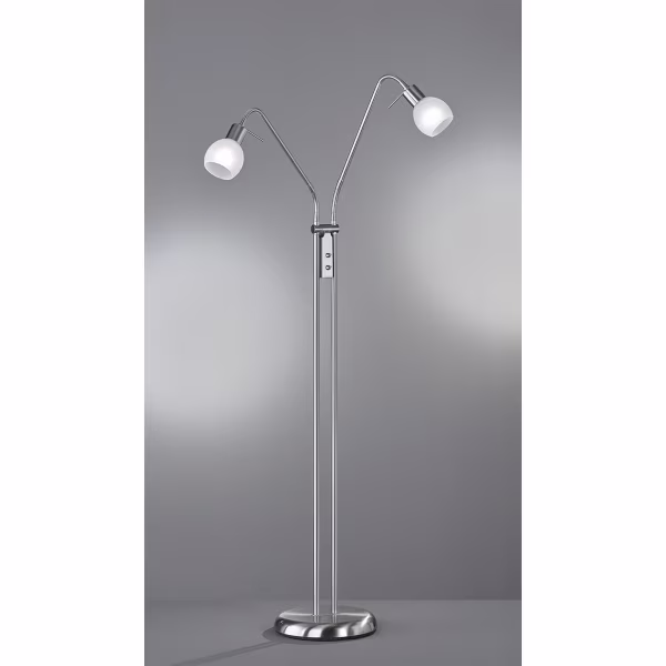 HLW LED LED Vloerlamp Trion Besina - 2-lichts met E14 fitting en flexibele armen, Mat Nikkel HLW LED LED Vloerlamp Trion Besina - 2-lichts met E14 fitting en flexibele armen, Mat Nikkel