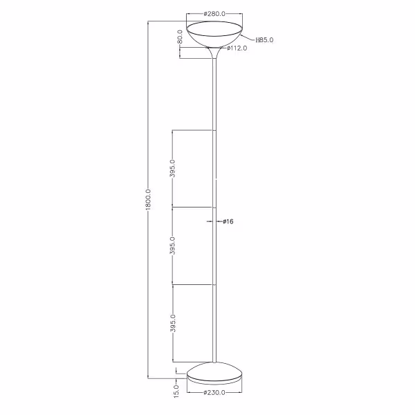 HLW LED Moderne LED Vloerlamp Trion Dozwi met Mat Titaan, Aluminium en E27 Fitting HLW LED Moderne LED Vloerlamp Trion Dozwi met Mat Titaan, Aluminium en E27 Fitting