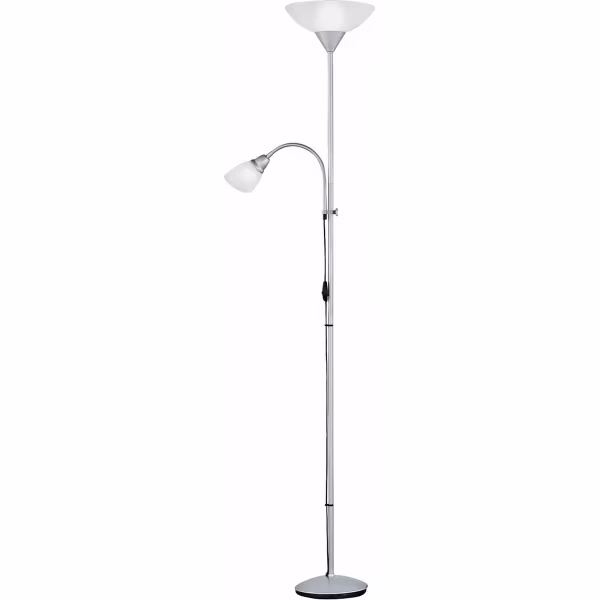 HLW LED LED Floor Lamp Trion Erza with double light points, matte titanium and aluminum HLW LED LED Floor Lamp Trion Erza with double light points, matte titanium and aluminum