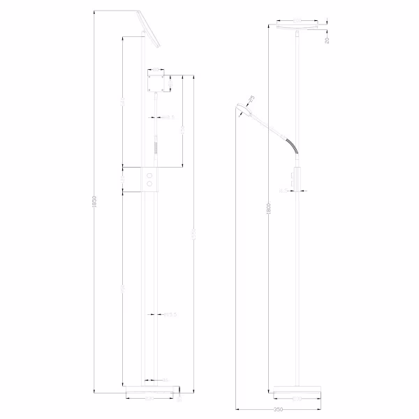 HLW LED Witte Dimbare LED Vloerlamp 15W met Warm Wit Licht 2700K–3000K HLW LED Witte Dimbare LED Vloerlamp 15W met Warm Wit Licht 2700K–3000K
