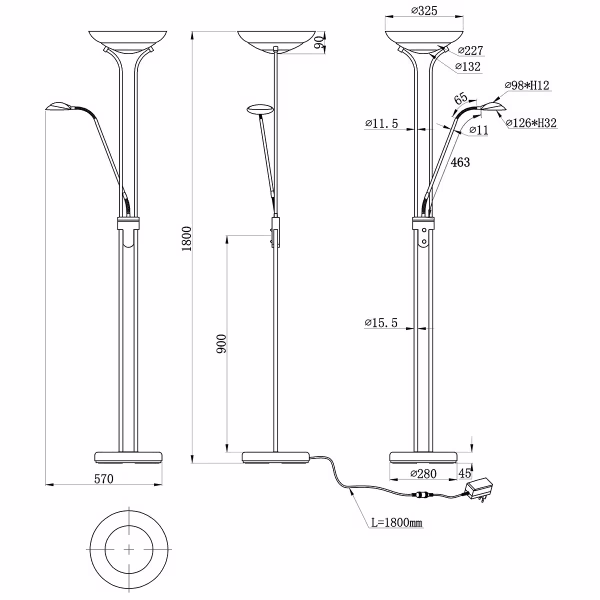 HLW LED LED Vloerlamp Trion Orsan - Dimbaar Warm Wit 2700K–3000K - Mat Goud, 31W HLW LED LED Vloerlamp Trion Orsan - Dimbaar Warm Wit 2700K–3000K - Mat Goud, 31W