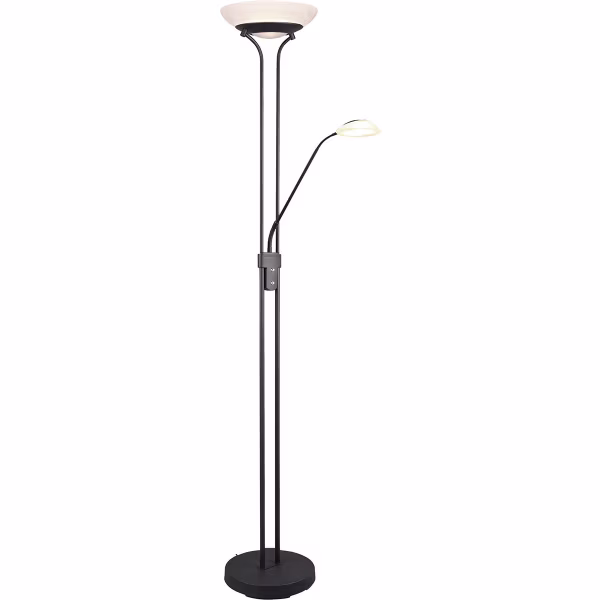 HLW LED Dimmable LED Floor Lamp Trion Orsan - 31W, Warm White 3000K, Matte Black Aluminum HLW LED Dimmable LED Floor Lamp Trion Orsan - 31W, Warm White 3000K, Matte Black Aluminum