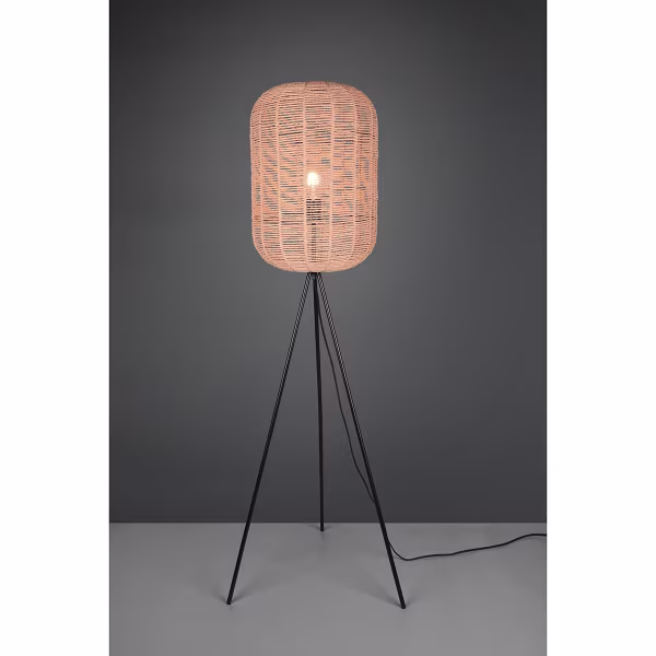 HLW LED LED Vloerlamp Trion Tuna met E27 fitting - Rond design in mat nikkel HLW LED LED Vloerlamp Trion Tuna met E27 fitting - Rond design in mat nikkel