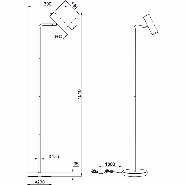 HLW LED LED Vloerlamp Trion Milona - Mat Nikkel - GU10 Fitting - 1-lichts Aluminium HLW LED LED Vloerlamp Trion Milona - Mat Nikkel - GU10 Fitting - 1-lichts Aluminium