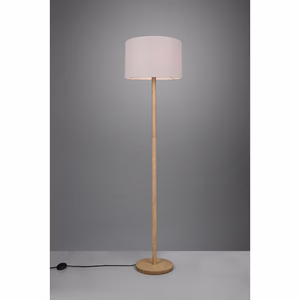 HLW LED LED Vloerlamp Trion Kiblon - Houten vloerlamp met E27 fitting en mat bruine afwerking HLW LED LED Vloerlamp Trion Kiblon - Houten vloerlamp met E27 fitting en mat bruine afwerking