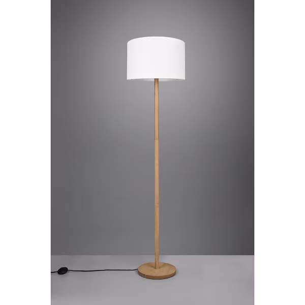 HLW LED LED Vloerlamp Trion Kiblon - Houten vloerlamp met E27 fitting en mat bruine afwerking HLW LED LED Vloerlamp Trion Kiblon - Houten vloerlamp met E27 fitting en mat bruine afwerking
