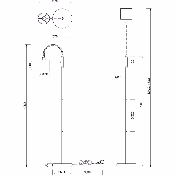 HLW LED LED Floor Lamp Trion Torry - Black & Gold Floor Lamp - 40W LED E14 HLW LED LED Floor Lamp Trion Torry - Black & Gold Floor Lamp - 40W LED E14