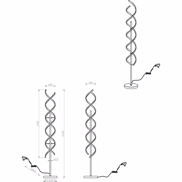 HLW LED Trion Sarina Dimbare LED Vloerlamp 32W - Aanpasbare Kleur & Modern Design HLW LED Trion Sarina Dimbare LED Vloerlamp 32W - Aanpasbare Kleur & Modern Design